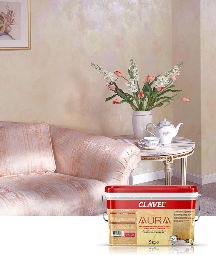 Декоративное покрытие Clavel Aura c имитацией гладкого шелка