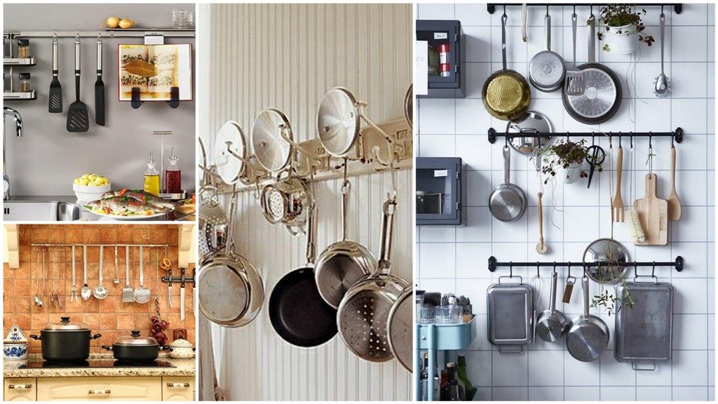 Рейлинги для хранения на кухне